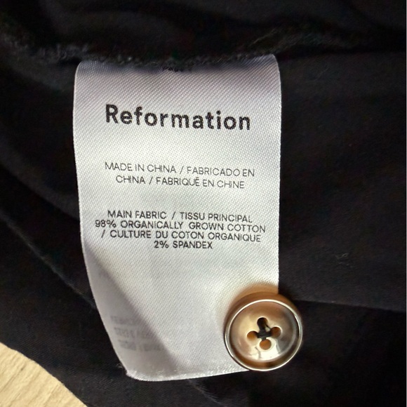 Reformation Organic Cotton High Waisted Wide Leg Pants in Black Women’s Size 8P - Picture 8 of 12